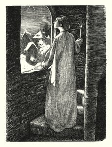 La Veille de Sainte Agnès (gravure) - John Everett (after) Millais