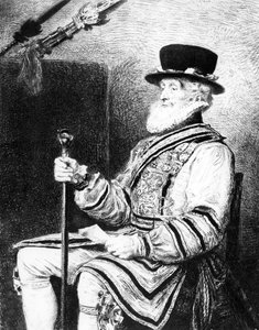 Le Yeoman de la Garde, gravure réalisée par Charles Waltner - John Everett (after) Millais