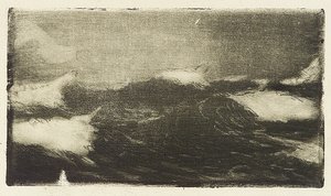 Paysage marin - rouleaux gris-noir 1, 20e siècle (gravure) - John Everett