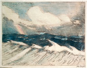 Paysage marin - vagues bleu pâle 