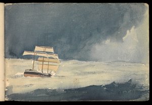 Paysage marin, carnet de croquis - John Everett
