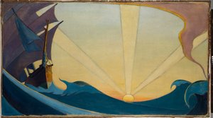 Le Cutty Sark au coucher du soleil, début du 20e siècle - John Everett