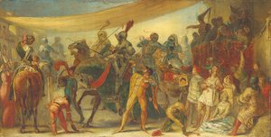 Chevaliers se préparant pour un tournoi - John Everett Millais