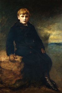Portrait de Cecil Webb, assis en longueur complète, portant un manteau noir avec un col en fourrure, 1887 - John Everett Millais