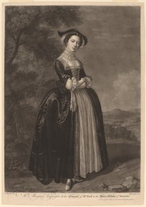Mme Margaret Woffington dans le rôle de Mme Ford dans Les Joyeuses Commères de Windsor - John Faber II after Edward Haytley