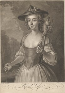Une fille filant du fil - John Faber the younger