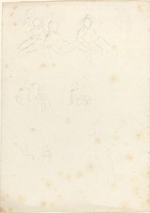 Études de figures assises et allongées