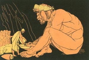 Ulysse offrant du vin à Polyphème