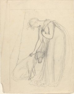 Femme caressant un chien - John Flaxman