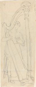 Femme jouant de la harpe (Lavinia Banks ?)