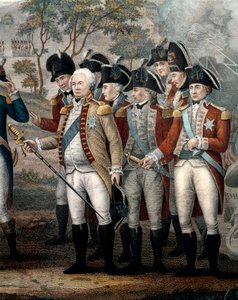 Officiers britanniques Tarleton, Cornwallis, Abercrombie, O
