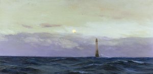 Phare de Wolf Rock, une île rocheuse au large des côtes de Cornouailles (Angleterre) - John Fraser
