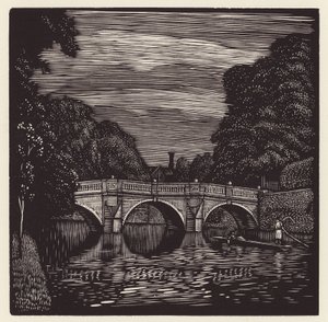 Cambridge : Clare Bridge (gravure sur bois)