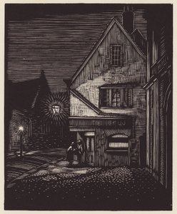 Cambridge : Peas Hill (gravure sur bois)