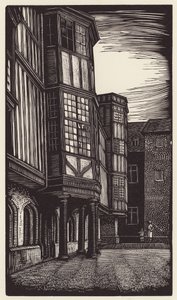 Cambridge : Queens" (gravure sur bois)