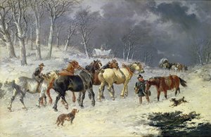 Chevaux dans la neige