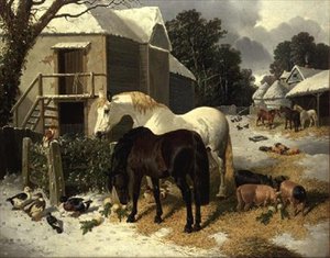 La cour de ferme en hiver