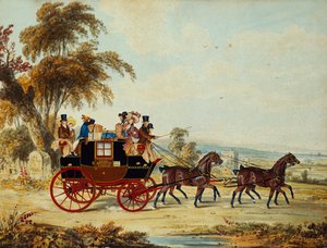 Le carrosse de Brighton à Londres sur la route - John Frederick Herring Senior