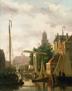 Un canal à Amsterdam - John Frederick Hulk