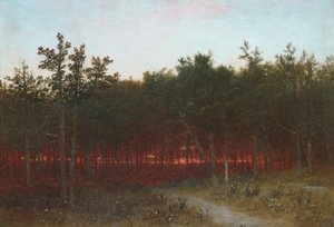 Crépuscule dans les cèdres à Darien, Connecticut, 1872 - John Frederick Kensett