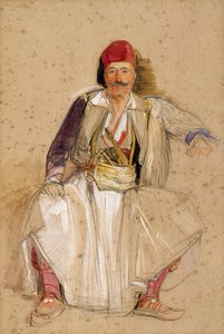 Un guerrier corfiote, assis - John Frederick Lewis