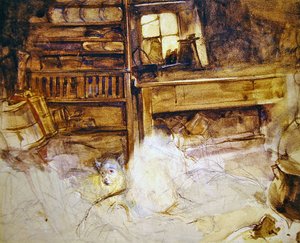 Un terrier dans un cottage des Highlands - John Frederick Lewis