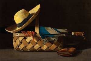 Panier de marché, chapeau et parapluie - John Frederick Peto