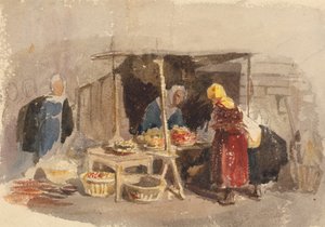Un étal de fruits dans un marché - John Frederick Tayler
