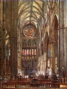 Intérieur du transept nord (lithographie couleur)