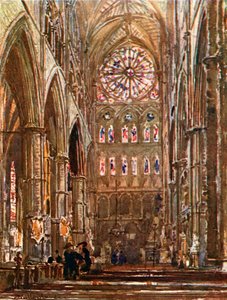 Intérieur du transept sud (lithographie couleur)