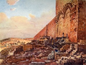 Jérusalem.- Extérieur de la Porte Dorée ou Belle, 1902 - John Fulleylove