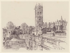 Magdalen College depuis le pont - John Fulleylove