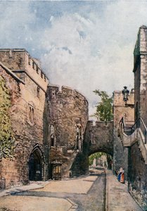 La Tour Sanglante et la Maison des Bijoux (Tour de Wakefield), vue vers l