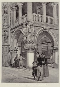 Le Palais des Doges, Venise, Angle Sculpture Décorative, Le Jugement de Salomon