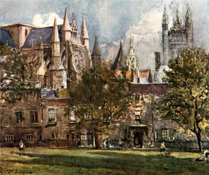 Le transept sud et la salle capitulaire depuis Dean