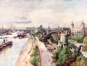 La Tour et le fleuve (lithographie couleur)
