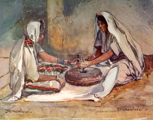 Deux femmes moulant à la main, 1902 - John Fulleylove