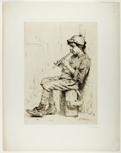 Garçon jouant de la flûte - John George Brown