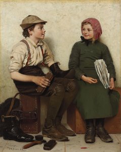 Tête à tête, c.1888-1890 - John George Brown