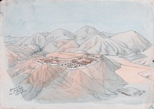 Poste de Jugdullack regardant vers le nord depuis le haut piquet, 9 août 1880 - John George Day