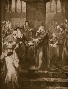 Le roi Richard II abdiquant la couronne à son cousin Bolingbroke, illustration de 