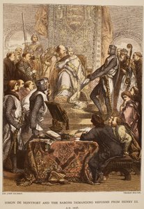 Simon de Montfort et les barons demandant des réformes à Henri III, 1258, gravé par Thomas Bolton - John Gilbert
