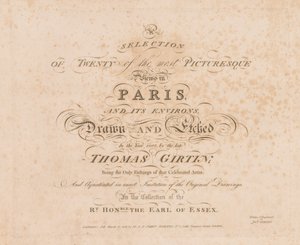 Une sélection de vingt des vues les plus pittoresques de Paris et de ses environs : Page de titre