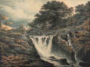 Une Cascade au soir