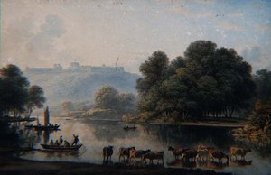 Vue du château de Windsor depuis la Tamise - John Glover