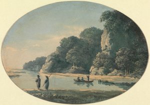 Rivière avec des pêcheurs - John Glover
