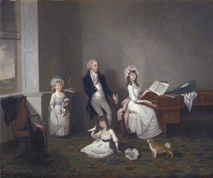 John Richard Comyns de Hylands Essex, avec ses filles, 1775 - John Greenwood