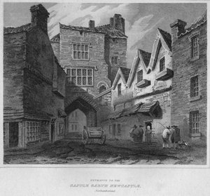 Entrée du château Garth Newcastle, Northumberland, 1814 - John Greig