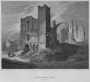 Abbaye de Lindisfarne. Façade ouest, 1814