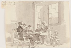 Garçons lisant à Storrs, Elterwater, 1814 - John Harden